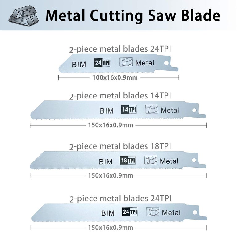 LEILUO 36PCS Reciprocating Saw Blades Pruning Saw Blade for Wood Metal Plastic Sawsall. Blades Set fit DeWalt Bosch Makita Milwaukee Porter-Cable Ryobi Ridgid Black&Decker Skil Craftsman - Image 3